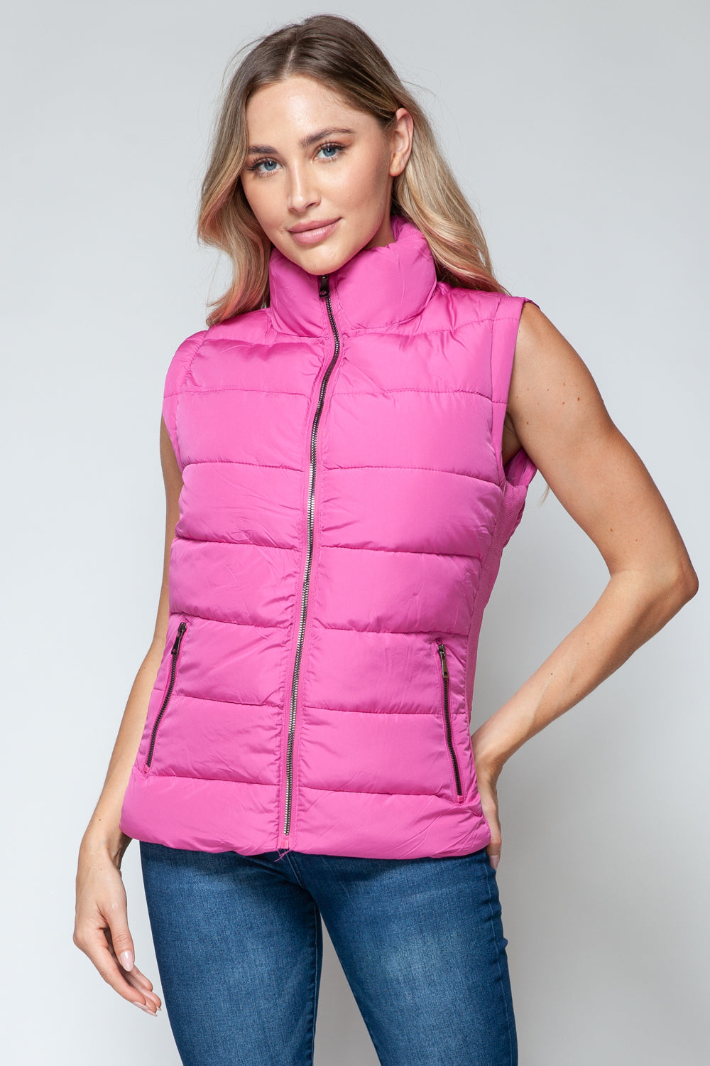 Snobbish Zip Up Turtleneck Vest with Pockets Coco’s Tee Boutique