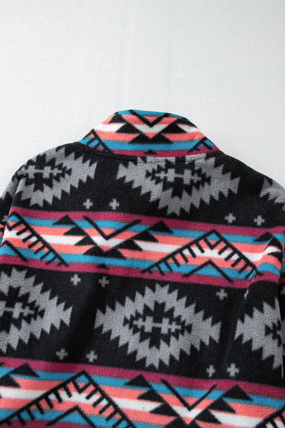 Boho black aztec zip collar jacket