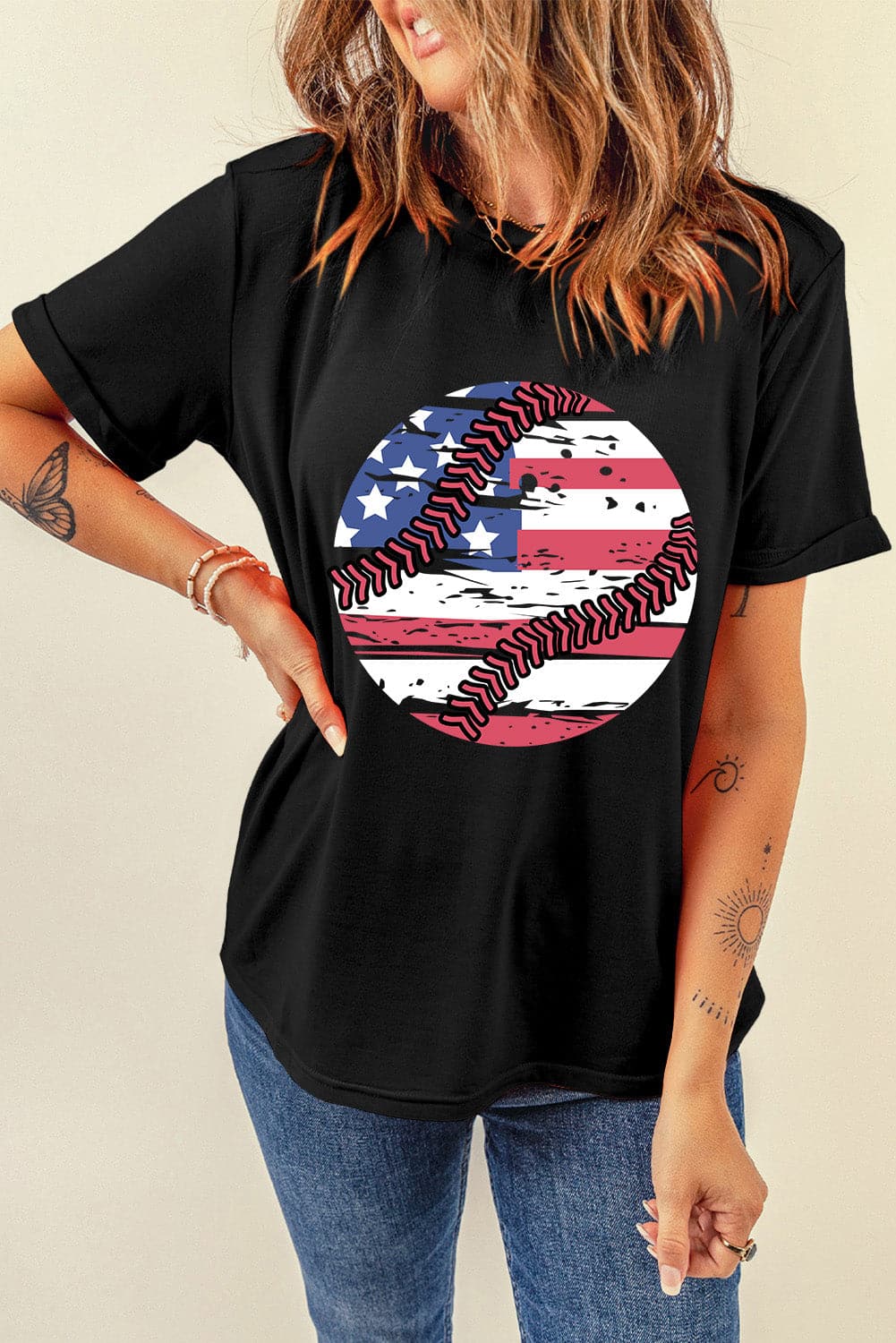 US Flag Round Neck Short Sleeve T-ShirtUS Flag Round Neck Short Sleeve T-Shirt

Show your patriotic spirit with our US Flag Round Neck Short Sleeve T-Shirt. This stylish and comfortable tee is perfect forLove Salve Flag Round Neck Short SleeveT-Shirts