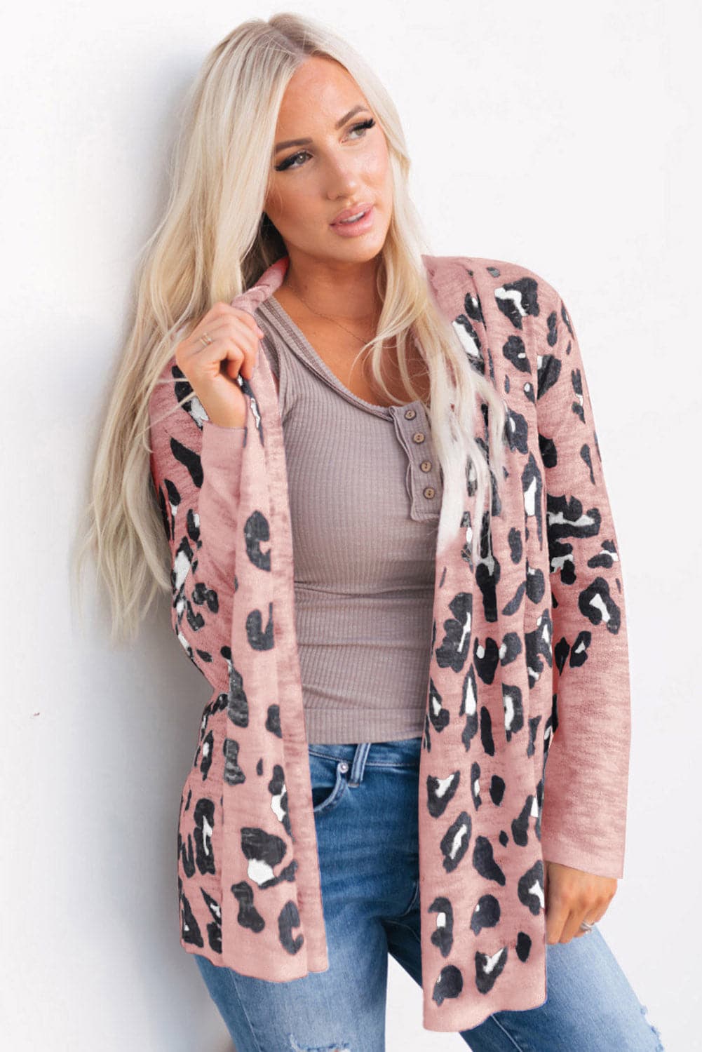 Printed Long Sleeve Cardigan.