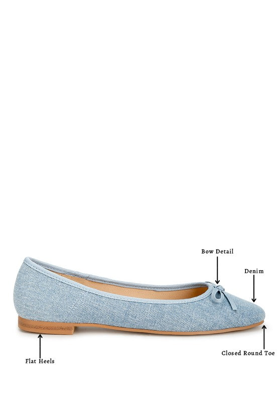 Charming denim ballerinas with bows