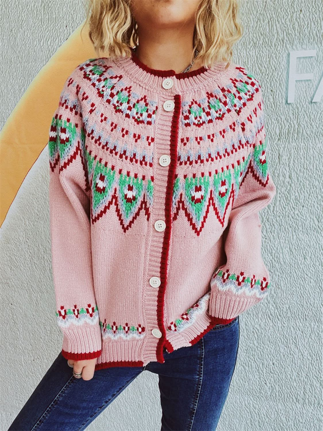 Stylish geometric cardigan for women