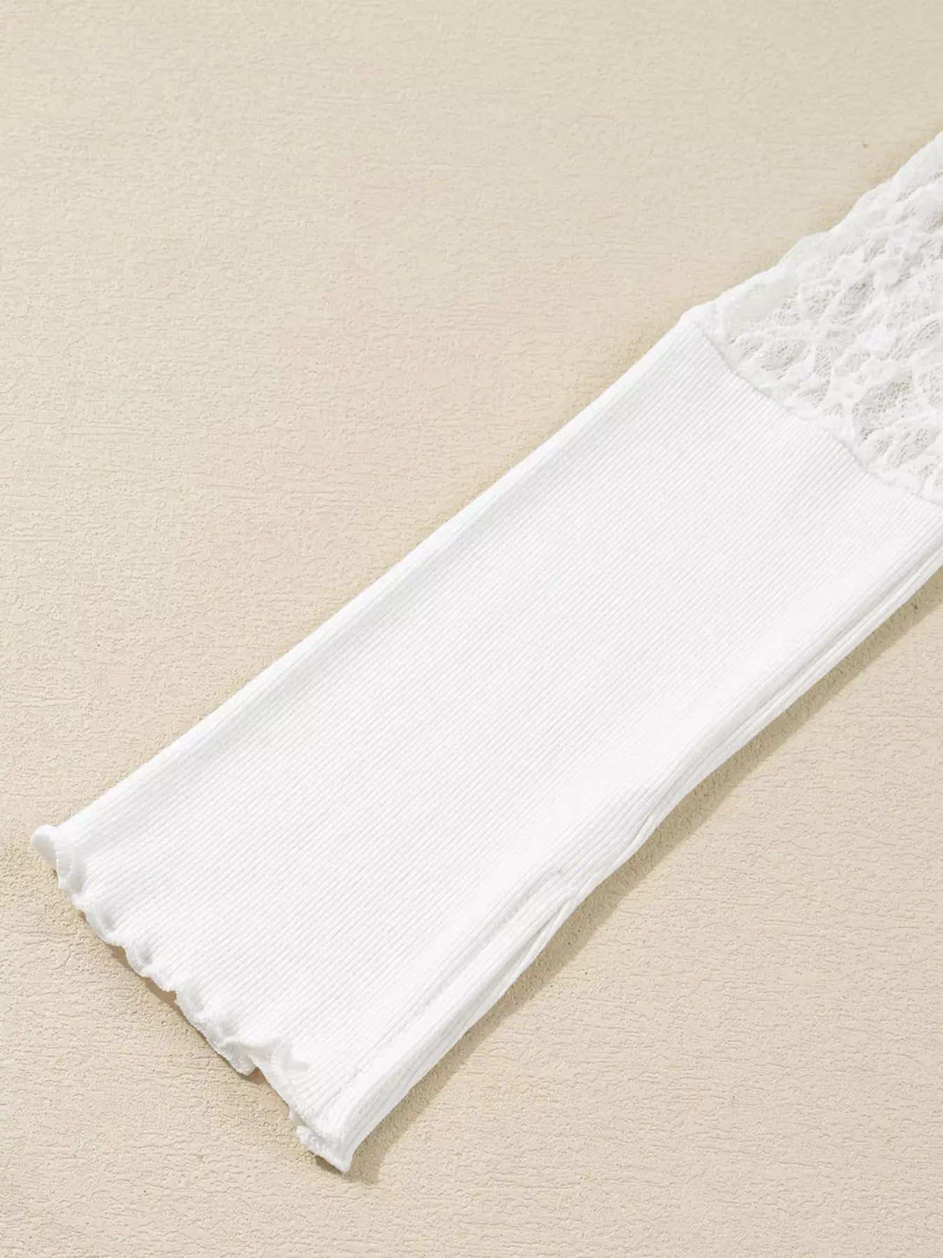 Sheer Lace Long Sleeve Slim Henley Top Simply Love