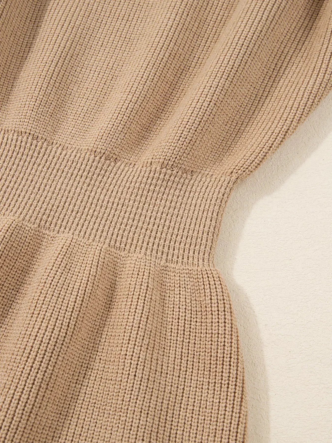 Pearl Embellished Keyhole Ribbed Sweater Dress Simply Love