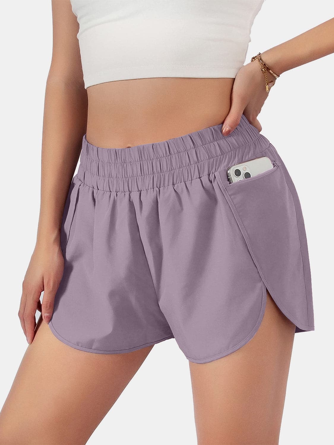 Elastic Waist Active Shorts.