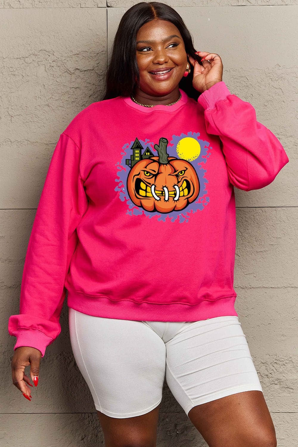 Simply Love Full Size Graphic Round Neck Sweatshirt.