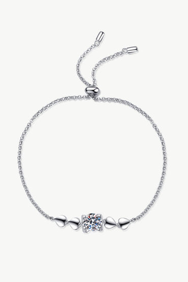 1 Carat Moissanite Heart Bracelet.