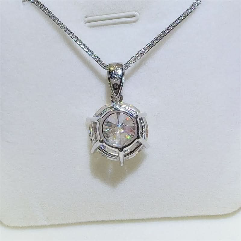 10 Carat Moissanite 925 Sterling Silver Pendant Necklace