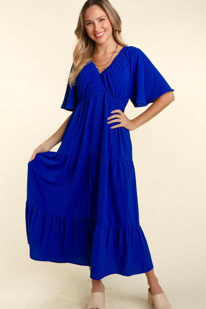 Haptics Tiered Babydoll Maxi Dress with Side Pocket.