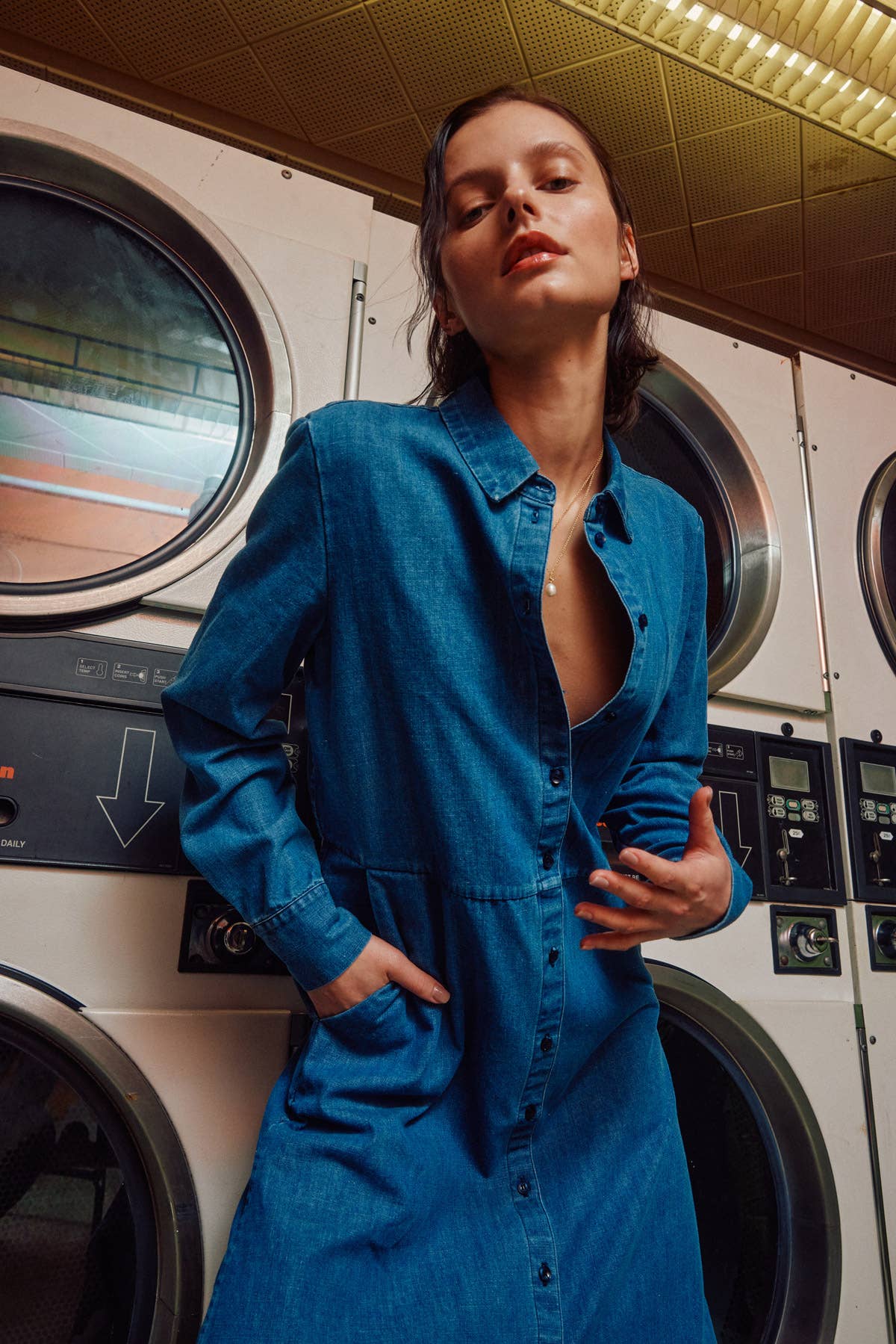 The Sunday Stroll Denim Shirt Dress Button Down Babydoll Fitkitty Culture Athleisure Wear, Yoga Wear & Women's Clothing