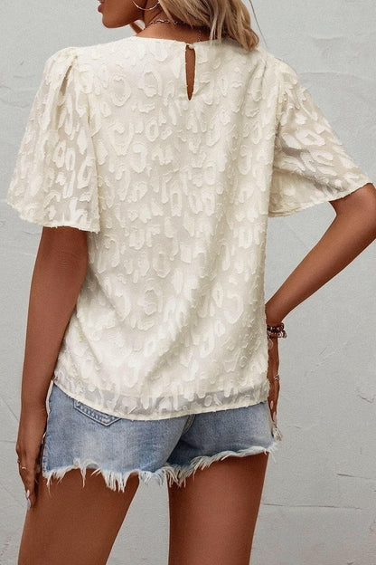 Round Neck Half Sleeve Blouse.