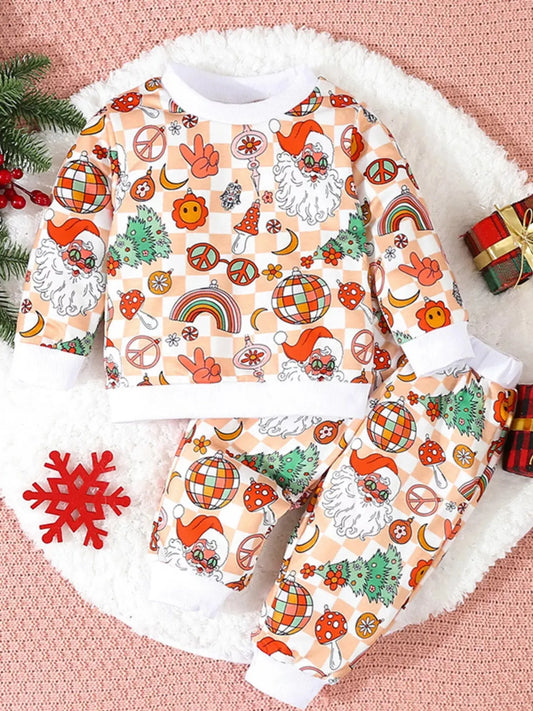 Children's Christmas Santa Print Long Sleeve Set Simply Love