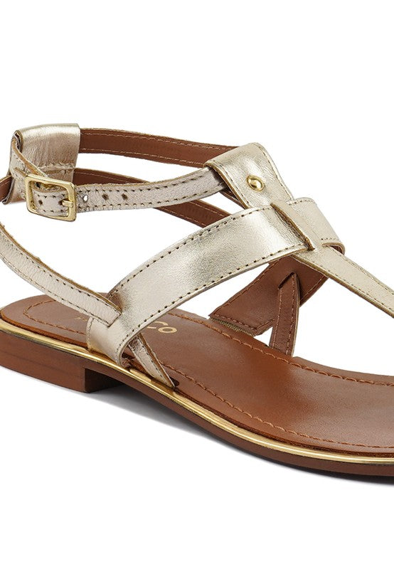 Chic Irene leather thong sandals