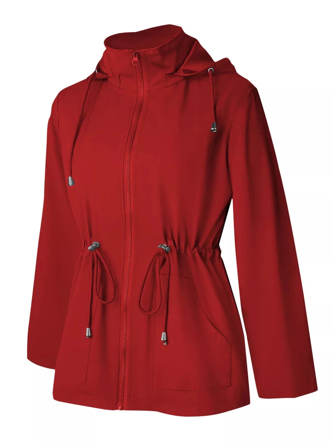 Zip Up Waterproof Hooded Outerwear With Pockets And Drawstring Simply Love