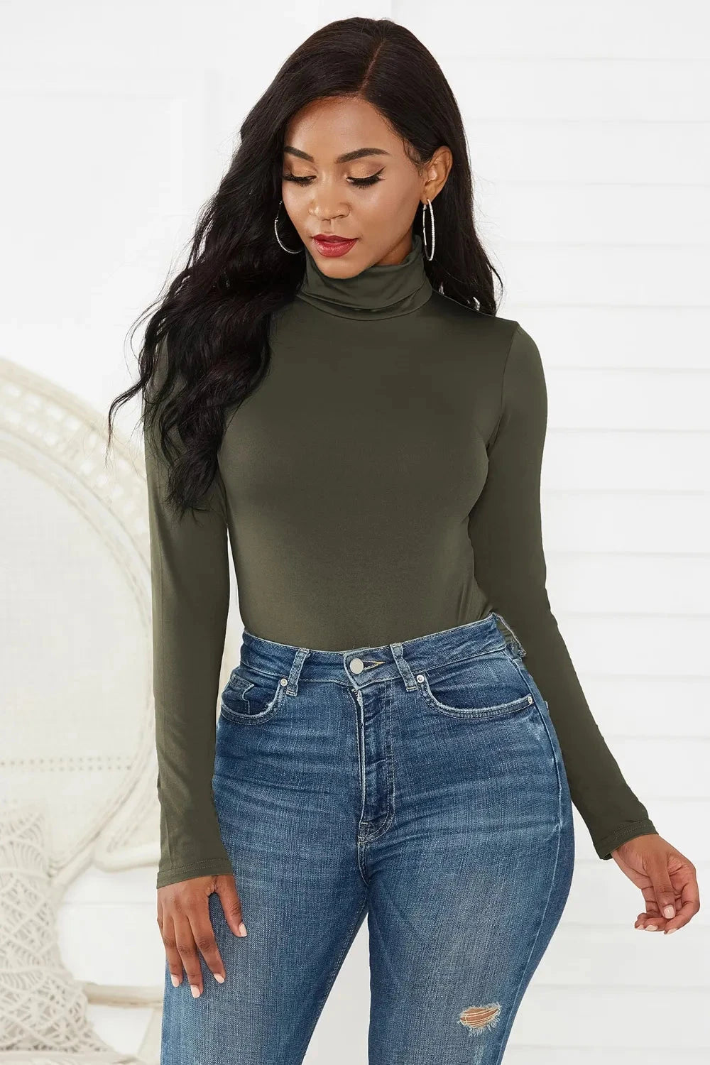 Turtleneck Long Sleeve Bodysuit Coco’s Tee Boutique