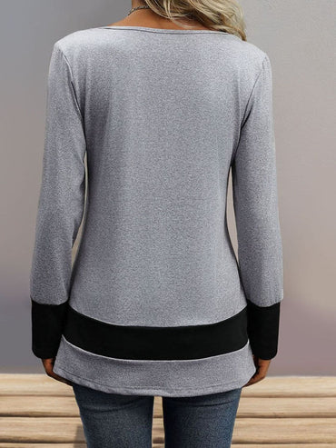 Contrast Long Sleeve T-Shirt.