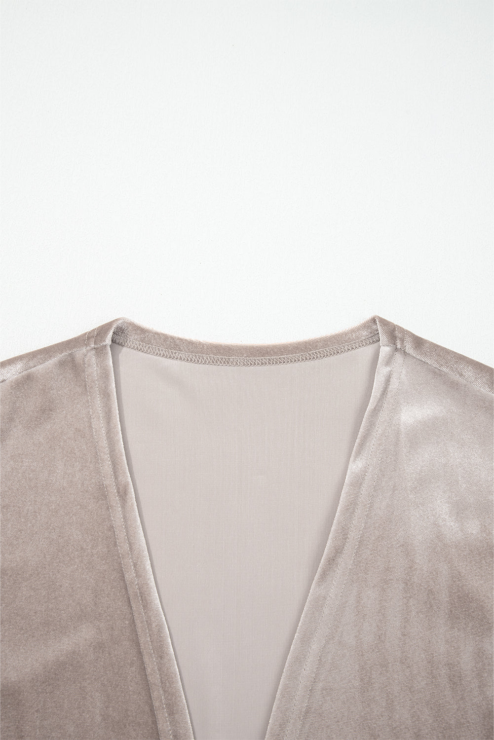 Smoke Gray Velvet Kimono Cardigan Open Front Three Quarter Sleeve Relaxed Fit Womens Lounge Wrap Dear-Lover Dropshipping