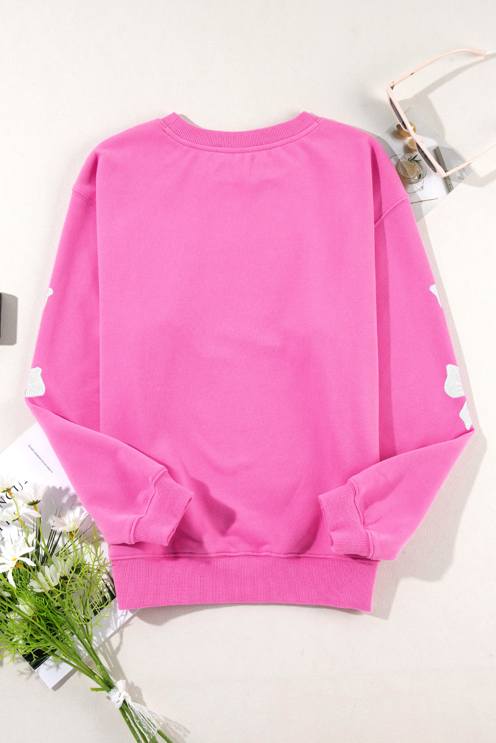 Sparkling bowknot pullover sweatshirt