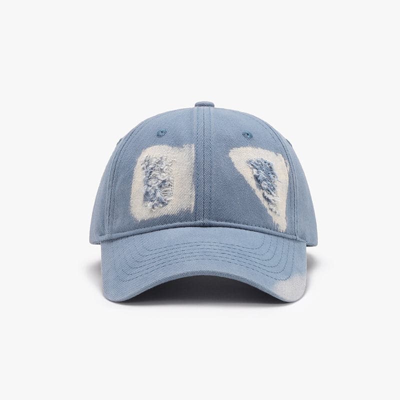 Vintage-inspired distressed cotton baseball cap