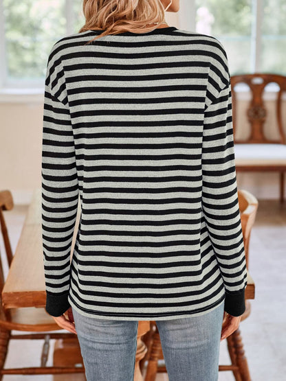 Chic Striped Long Sleeve Tee