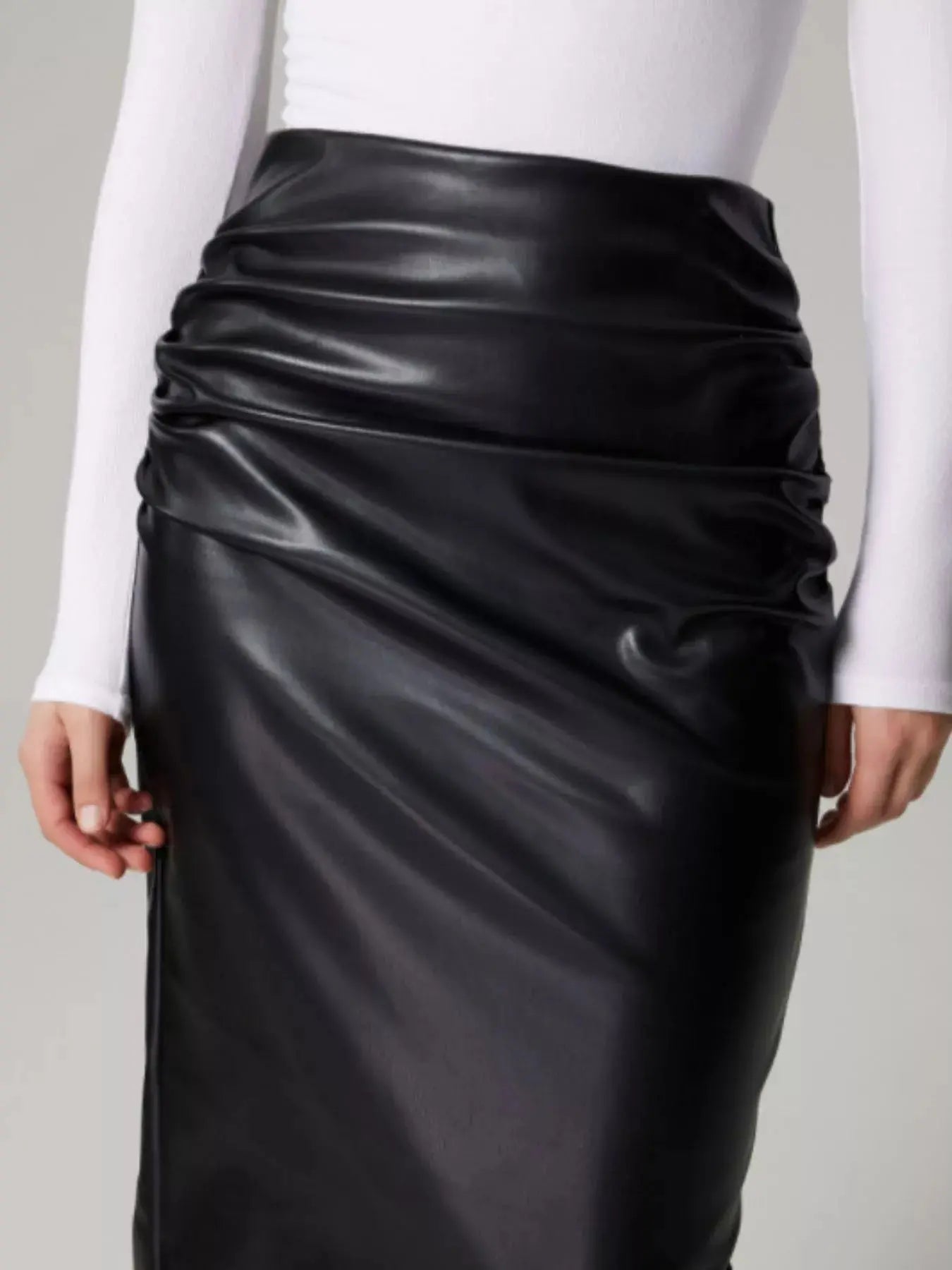 Slit Back Leather Skirt Simply Love