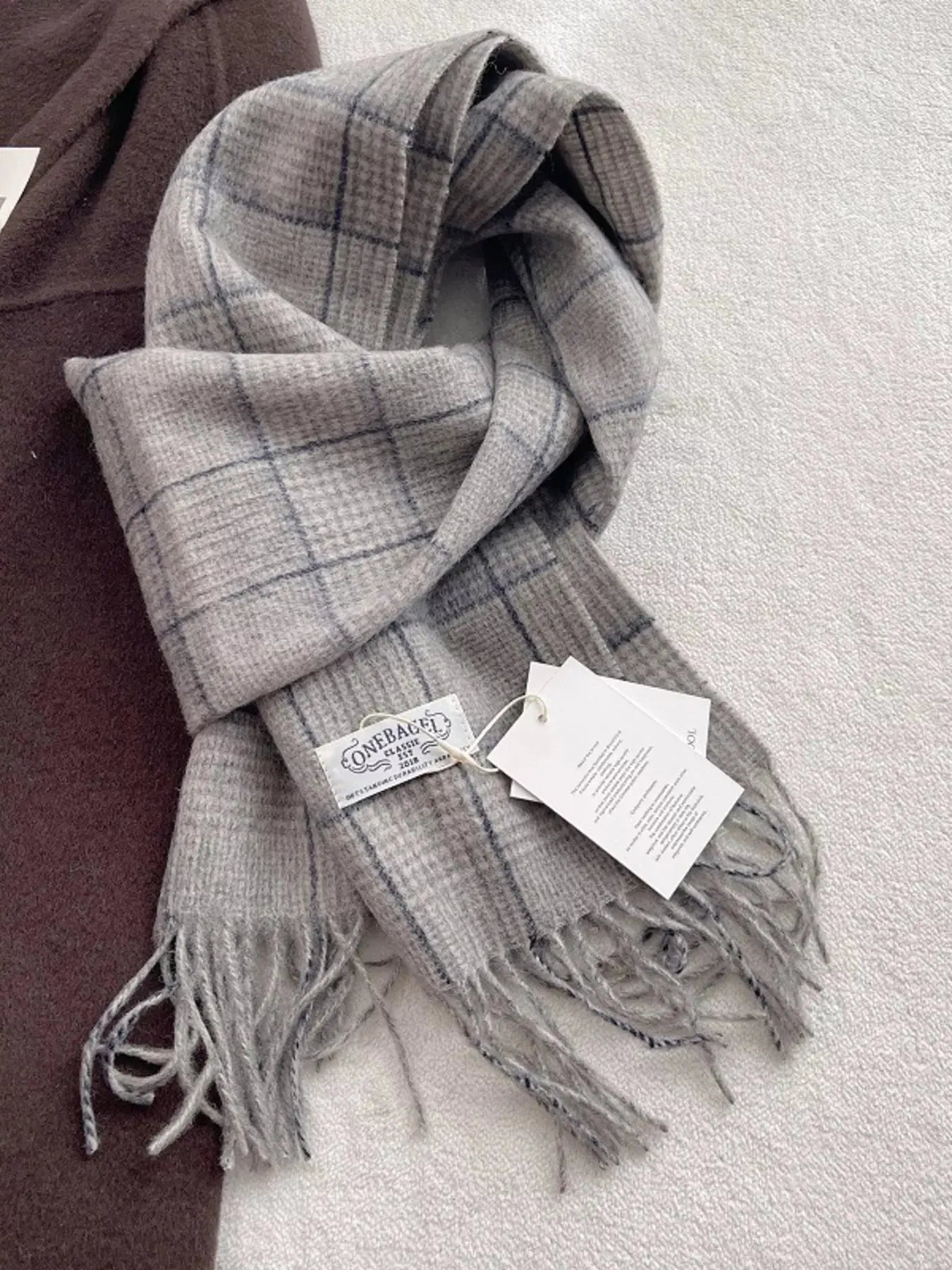 100% Wool Plaid Fringe Scarf Simply Love