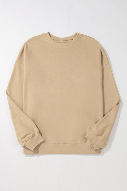 Cozy apricot crew neck sweatshirt for plus size styles