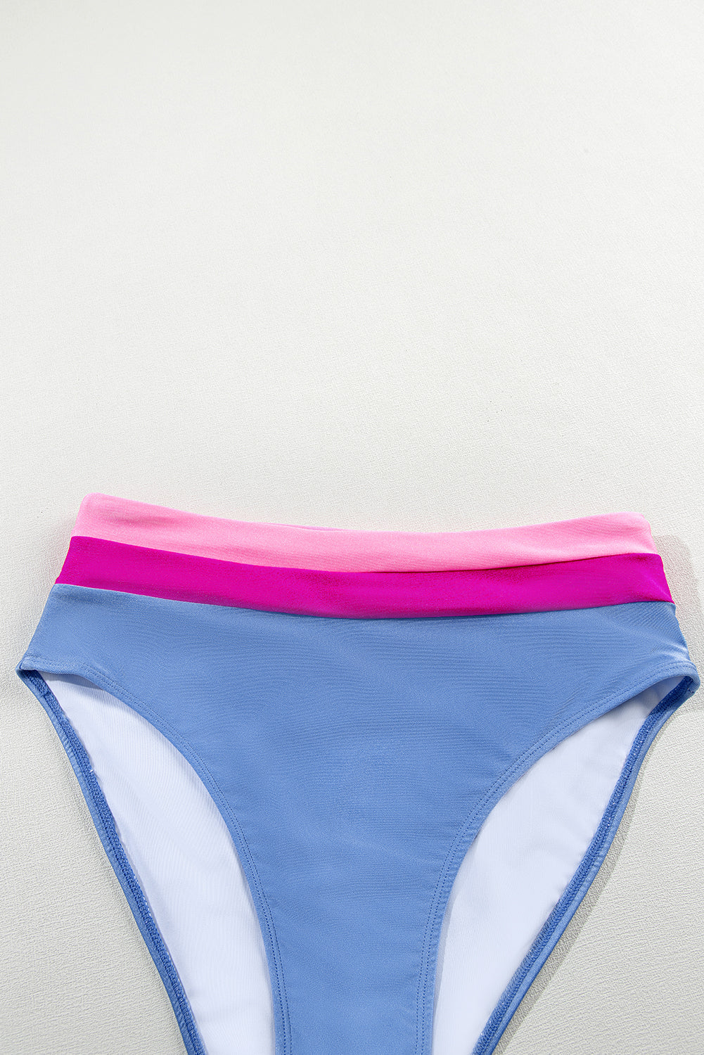 Chic light blue colorblock bikini set