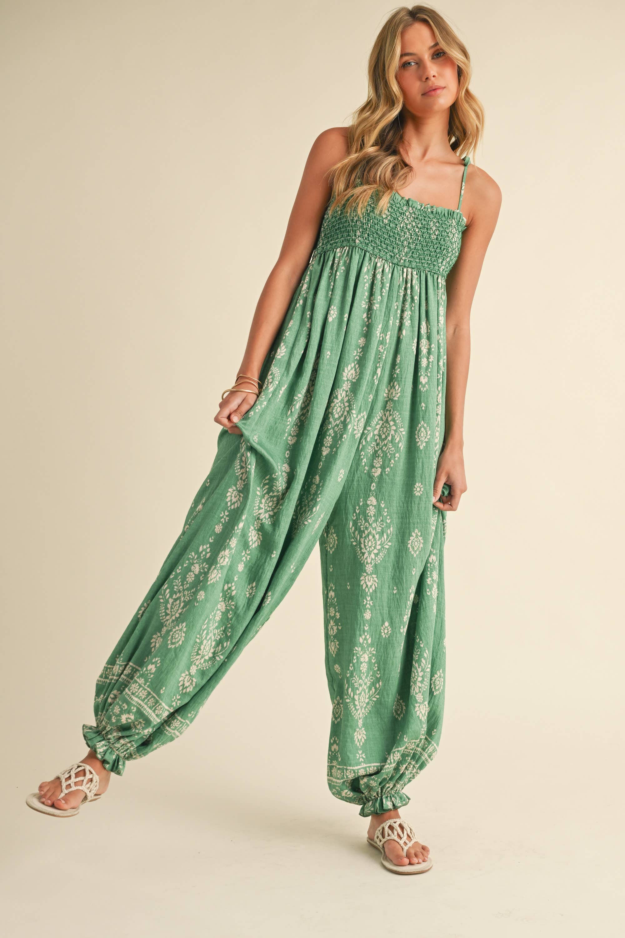 Wildflower Dreams Balloon Jumpsuit Boho Summer Style Fitkitty Culture Athleisure Wear, Yoga Wear & Women's Clothing