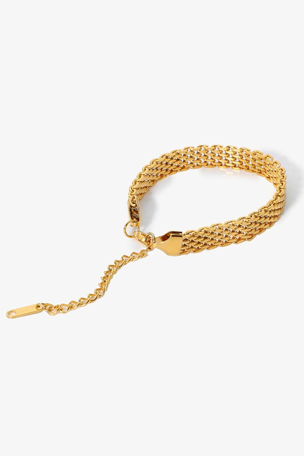 18K Gold-Plated Wide Chain Bracelet.