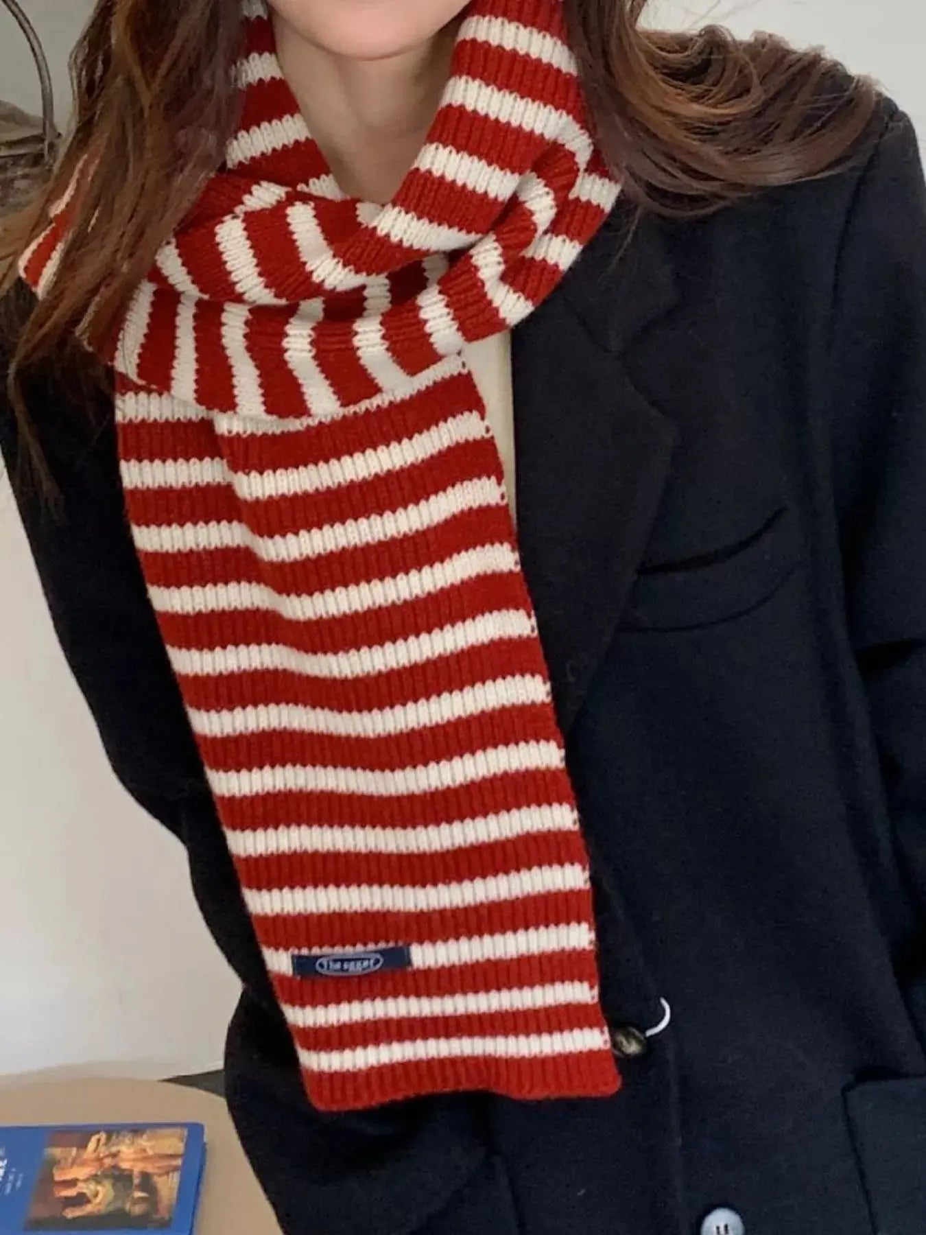 100% Wool Striped Knitted Winter Scarf Simply Love