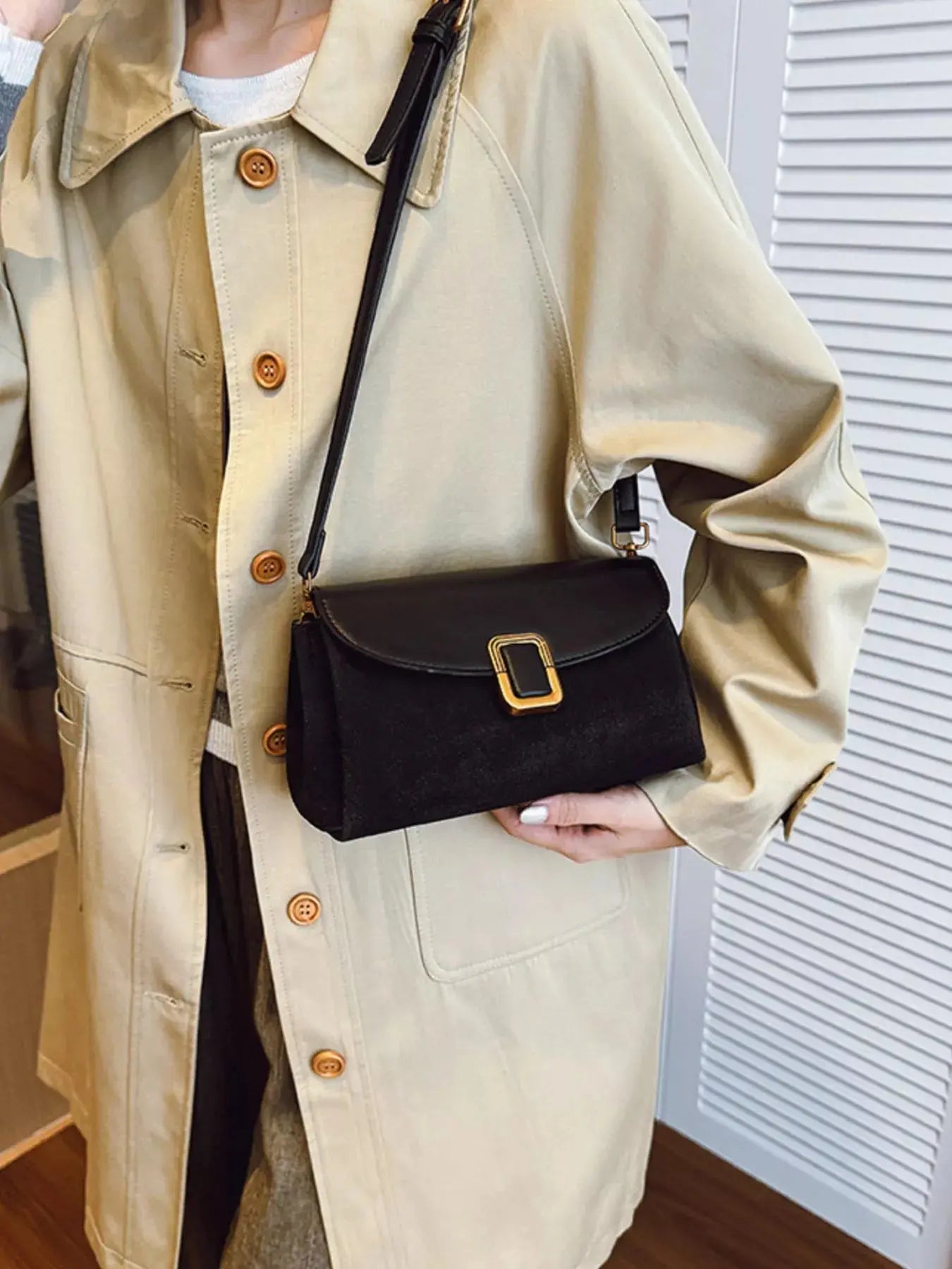 Buckle Flap Crossbody Bag Simply Love