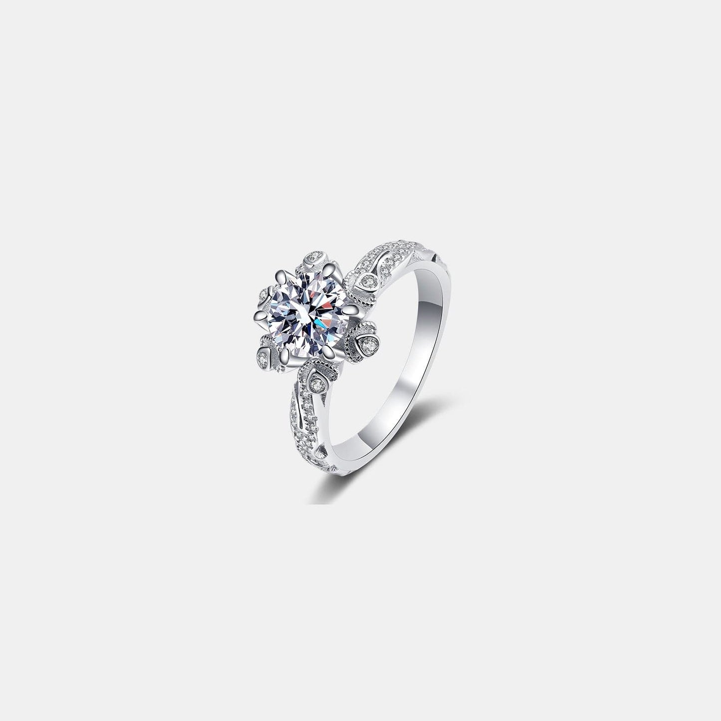 1 Carat Moissanite 925 Sterling Silver Ring.