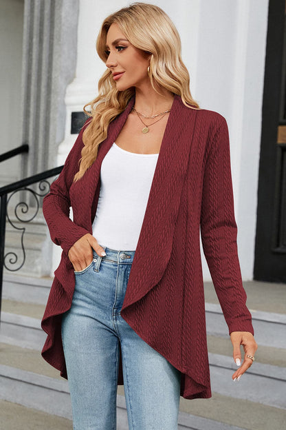 Open Front Long Sleeve Cardigan.