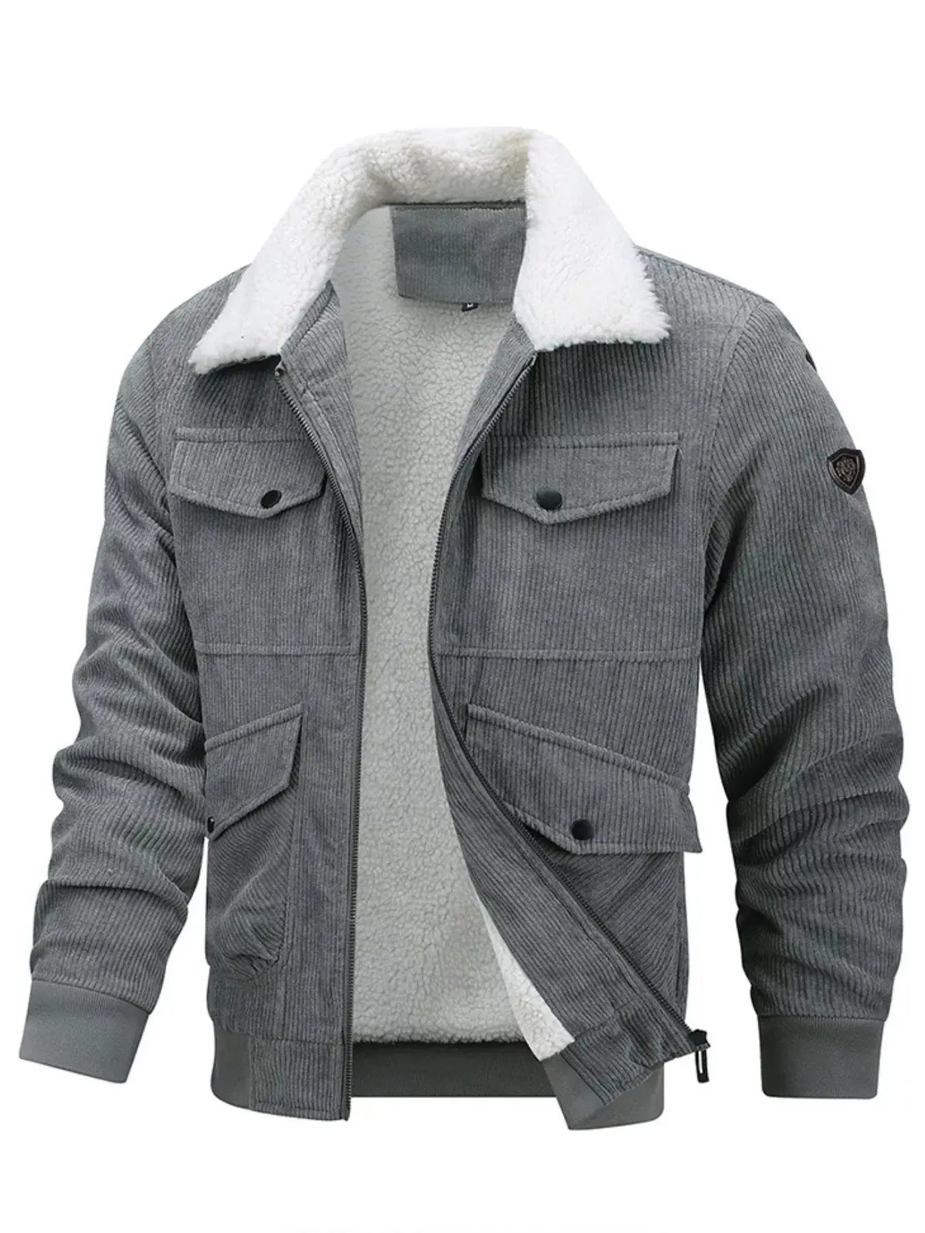 Men's Plus Size Corduroy Sherpa Lined Winter Coat Jacket Simply Love