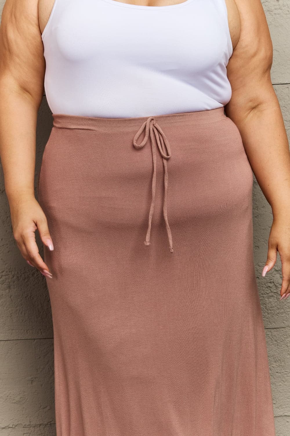 Culture Code For The Day Full Size Flare Maxi Skirt in Chocolate.