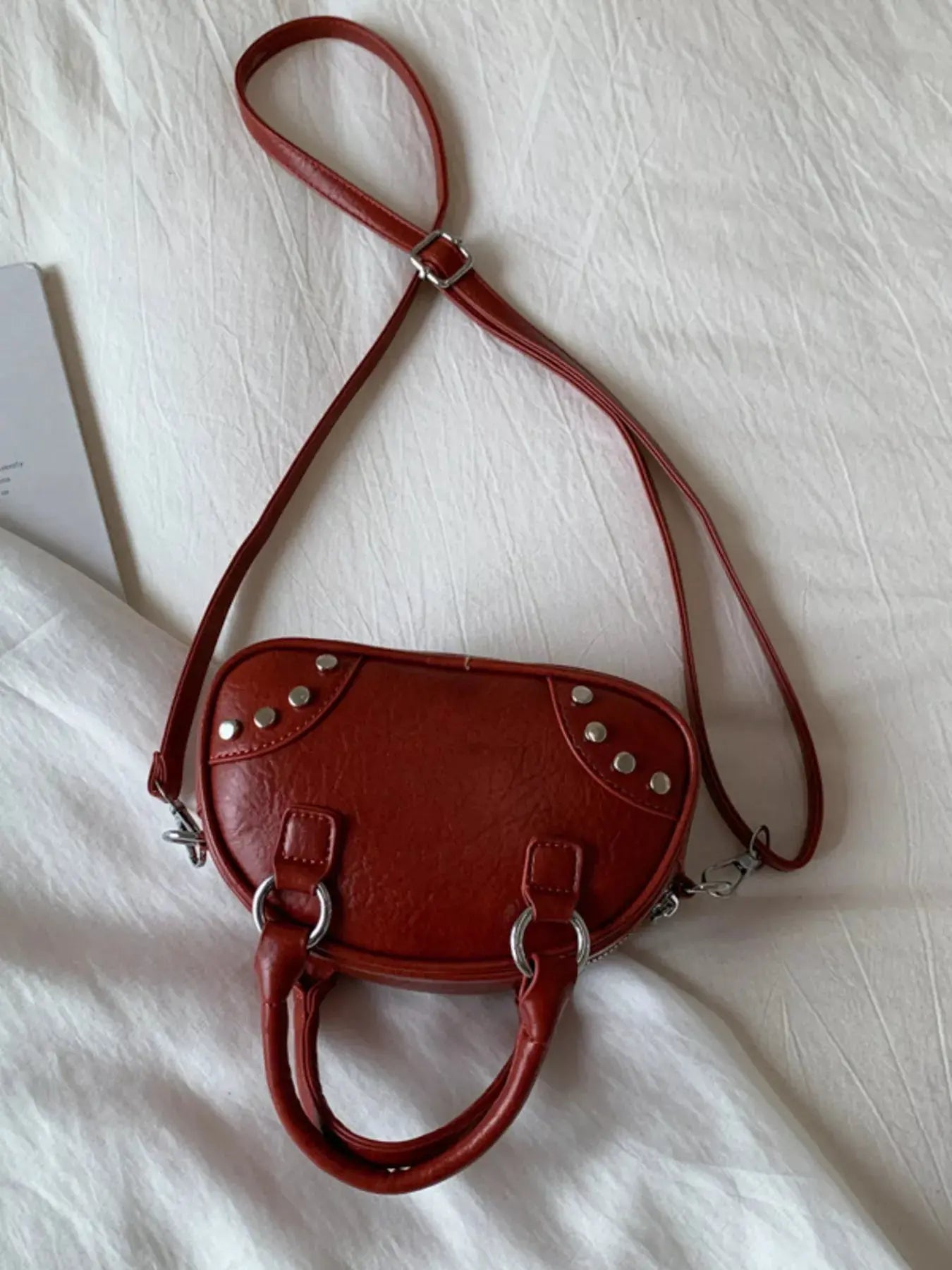 Retro Rivet Decor Crossbody Bag Simply Love