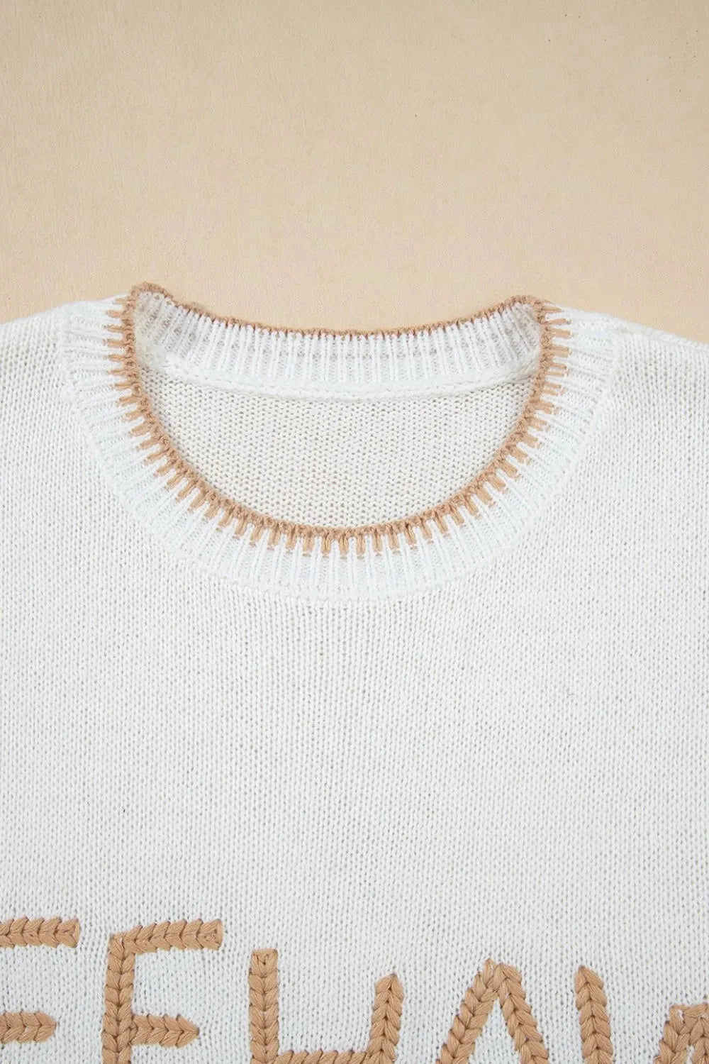 YEEHAW Stitch Edge Crew Neck Knit Top Simply Love