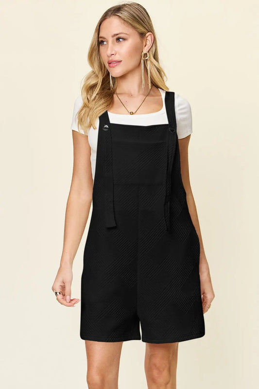Double Take Full Size Texture Sleeveless Romper - Love Salve