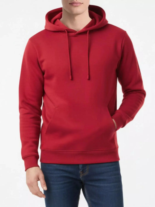 Men's Full Size Kangaroo Pocket Drawstring Hoodie Plus Size Simply Love
