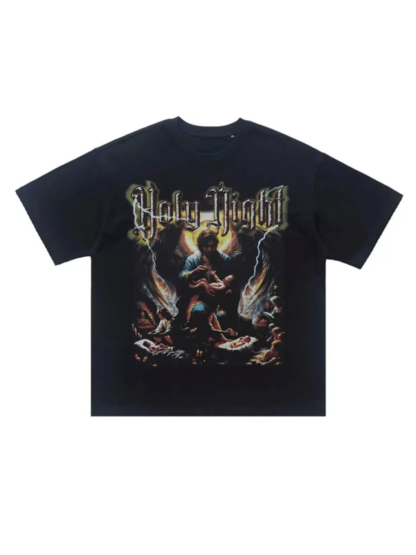 Men's Graphic Round Neck Oversized T-Shirt Simply Love