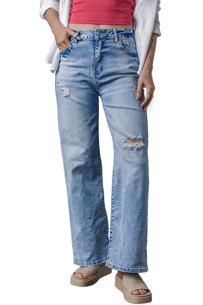 Chic light blue high rise jeans