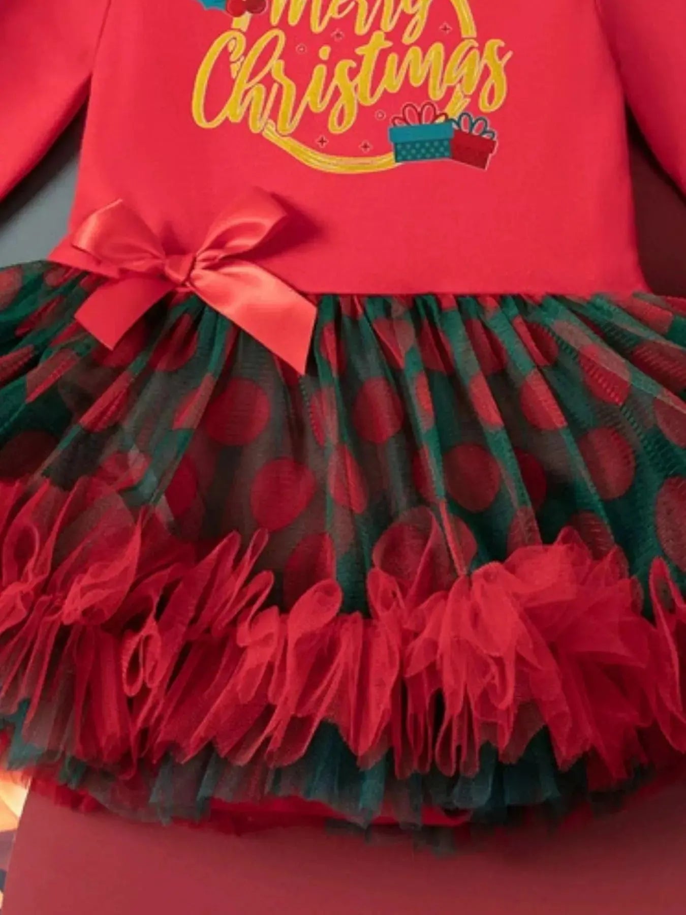 Children's Christmas Stocking Tulle Ruffle Dress Simply Love