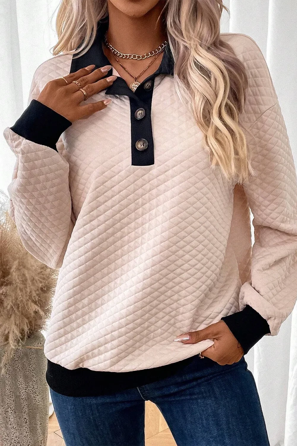 Chic long sleeve collared blouse