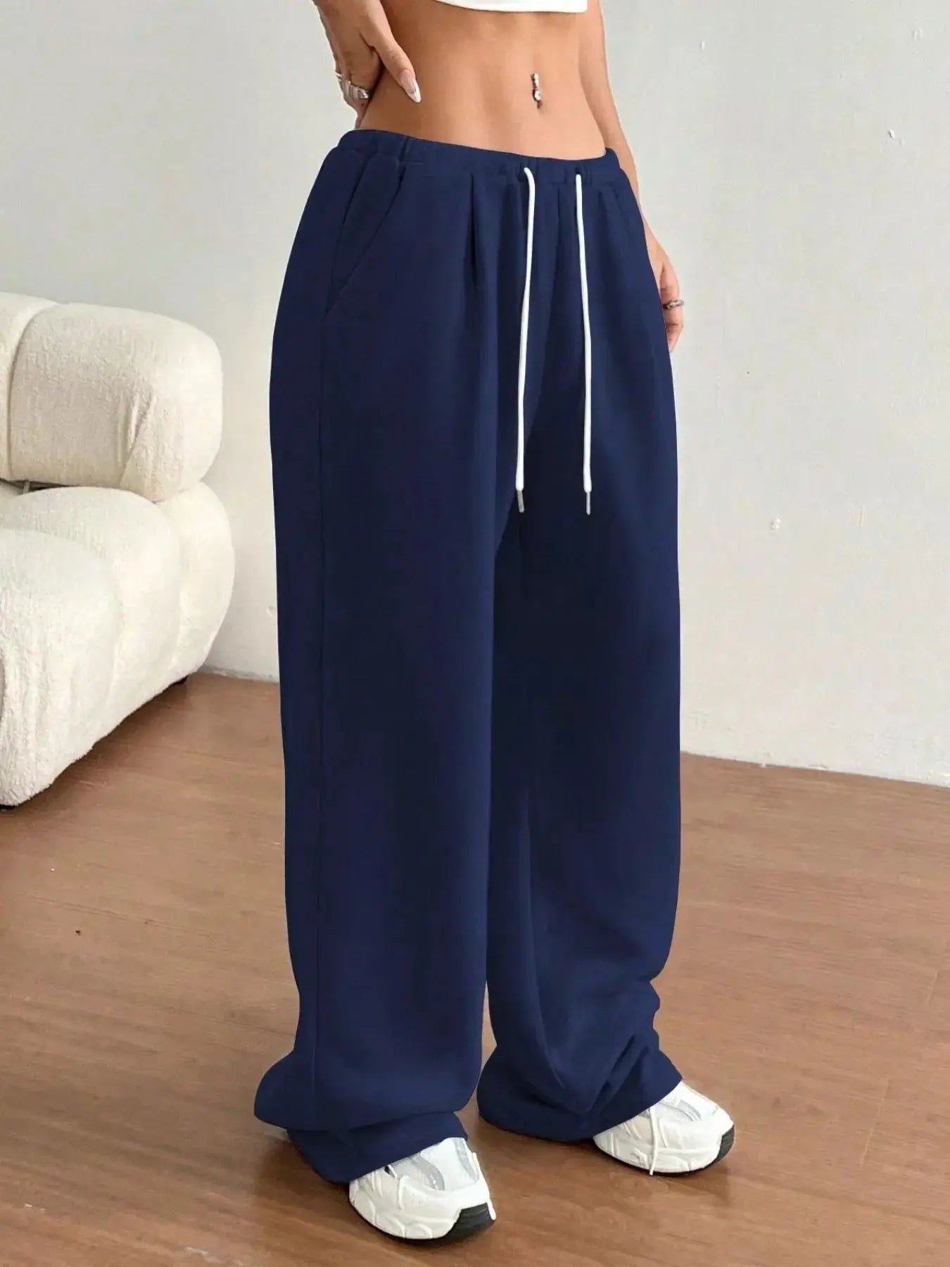 Casual Drawstring High Waist Wide Leg Sweatpants With Pockets Simply Love