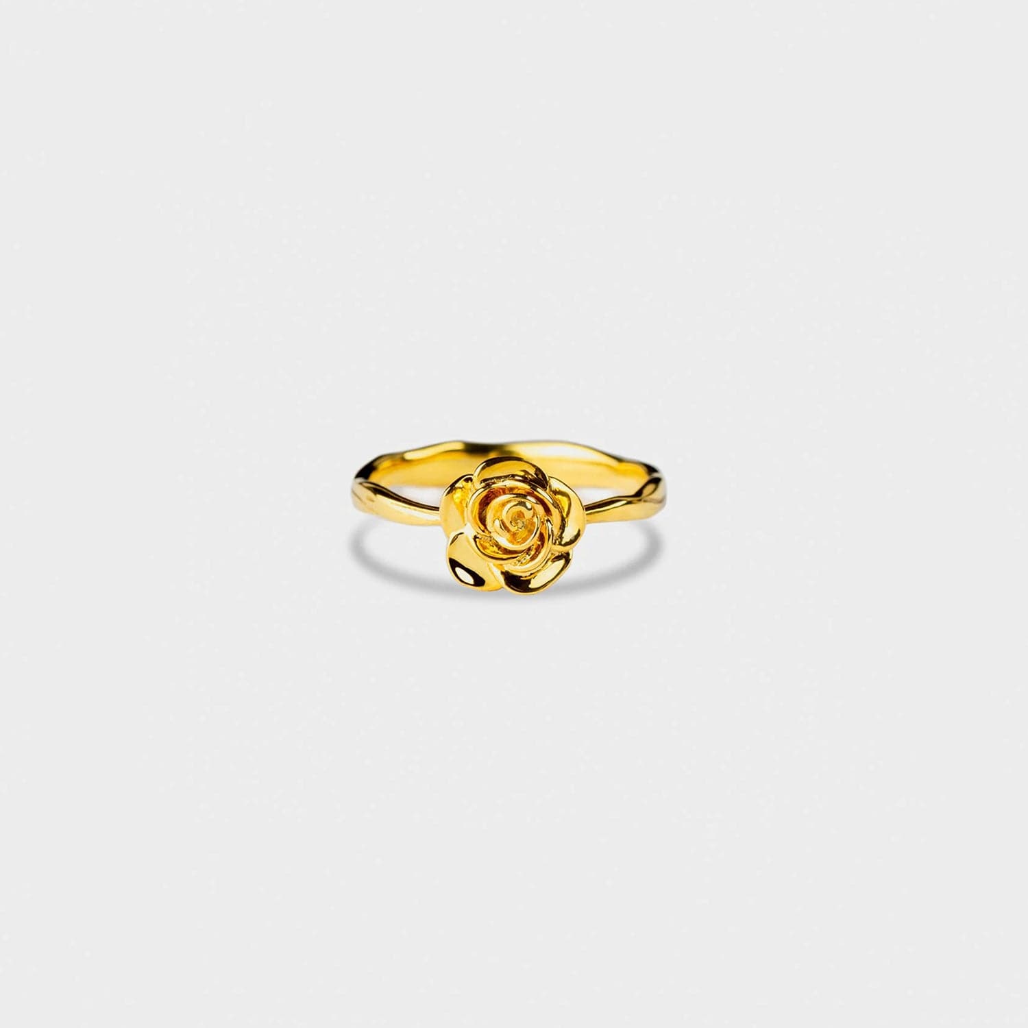 Rose Shape 18K Gold-Plated Ring.