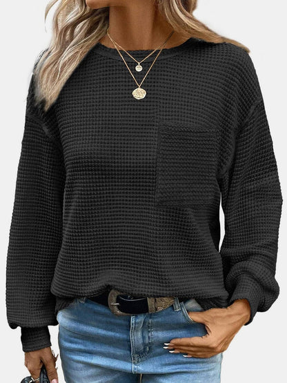 Round Neck Long Sleeve T-Shirt.