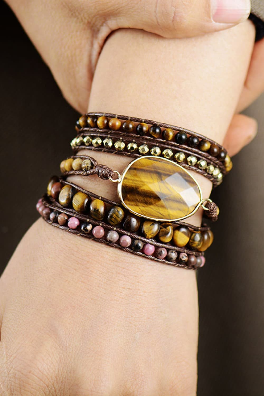 Natural Stone Layered Bracelet.