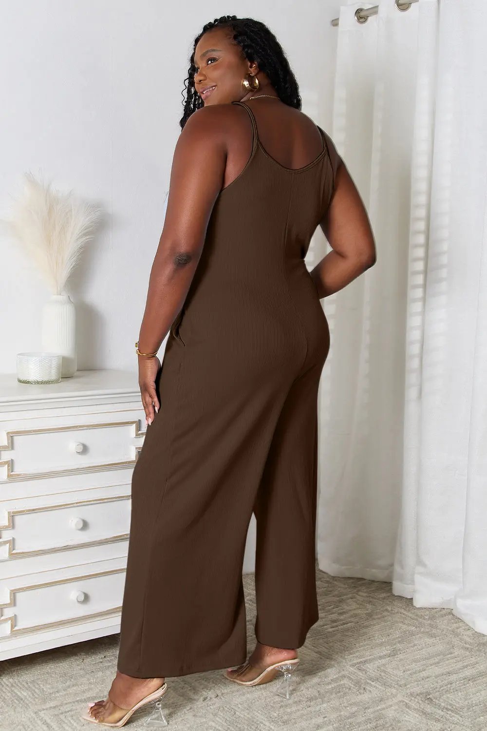 Basic Bae Full Size Spaghetti Strap V-Neck Jumpsuit - Love Salve