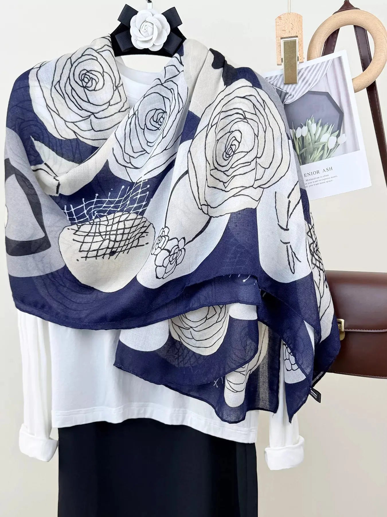 Flower Print Lightweight Scarf Simply Love
